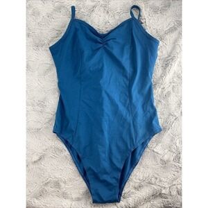 Blue Leotard Sleeveless Dance Gymnastics One Piece Bodysuit